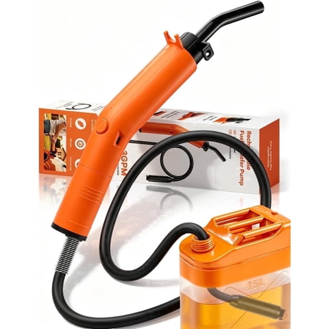 AOVOX Fuel Transfer Pump, 3GPM Cordless Electric Siphon Pump, Portable Handheld Liquid Transfer Pump for Gasoline, Diesel & Water, with All-Weather Hose