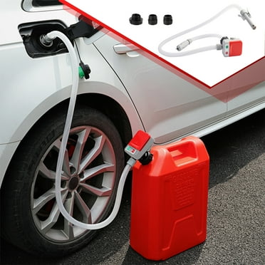 Fuel Transfer Pump Battery Powered with Auto-Stop, Gas Pump Transfer with 3 Size Adaptors, Long Hose, Portable Battery Operated Liquid Pumps For Gas, Fuel, Gas Can, Gasoline, Diesel etc