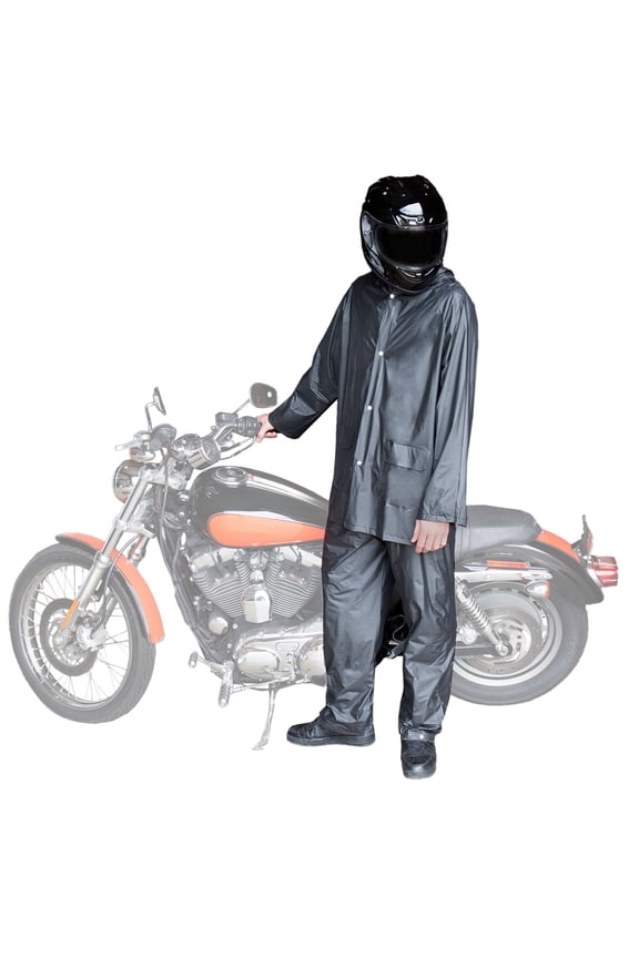 Non Riding Adult Emergency Rain Gear, Jacket and Pants Set, Black, Size XL