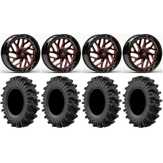 Fuel Triton 22" Wheels Red 33" MotoSlayer Tires Polaris RZR XP 1000 / PRO XP / Ranger XP 900/1000