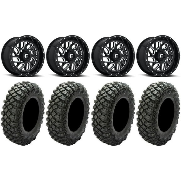 Fuel Triton Black 16" Wheels 35" Crawler XG Tires Polaris RZR XP 1000 / PRO XP / Ranger XP 900/1000