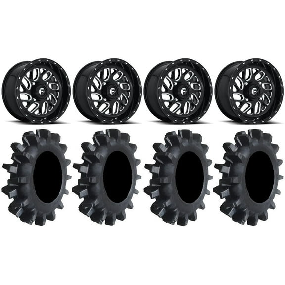 Fuel Triton Black 16" Wheels 35" Interforce II Tires Can-Am Commander Maverick Renegade Outlander Defender
