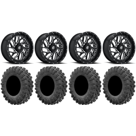 Fuel Triton Black 18" Wheels 32" MotoRavage Tires Polaris RZR XP 1000 / PRO XP / Ranger XP 900/1000