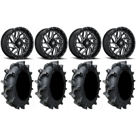 Fuel Triton Black 18" Wheels 35" Interforce 628 Tires Can-Am Maverick X3 / Honda Pioneer 1000 / Talon