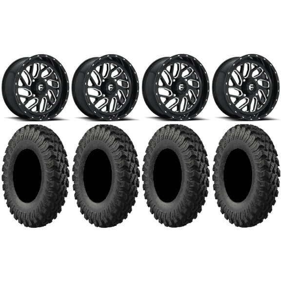Fuel Triton Black 18" Wheels 37" MotoRally Tires Polaris RZR XP 1000 / PRO XP / Ranger XP 900/1000
