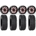 thumbnail image 1 of Fuel Triton Red 24" Wheels 40" XT400 Tires Sportsman RZR Ranger, 1 of 4