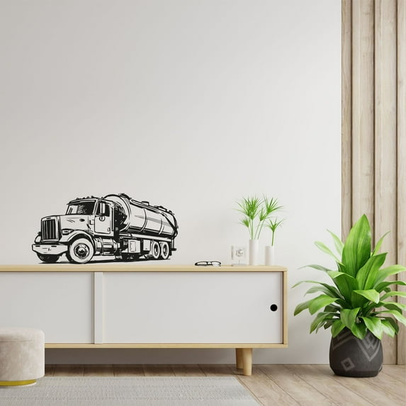 Fuel Truck Trucks Monster Truck Toy Cars Vehicle Wall Sticker Art Decal for Girls Boys Room Bedroom Nursery Kindergarten House Fun Home Decor Stickers Wall Art Vinyl Decoration Size (24x40 inch)