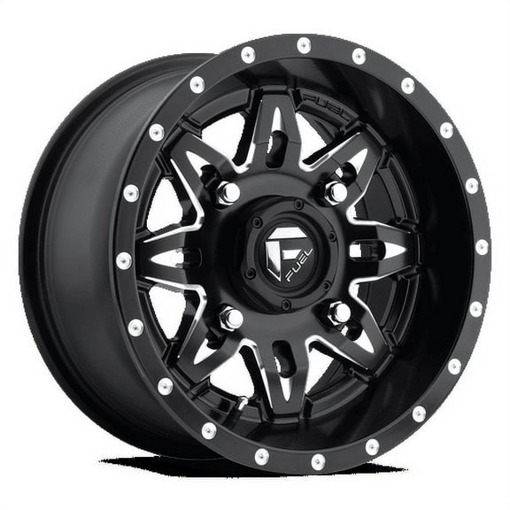 Fuel UTV Aluminum Rim D567 LETHAL 14X7in Matte Black Milled Finish, D5671470A544