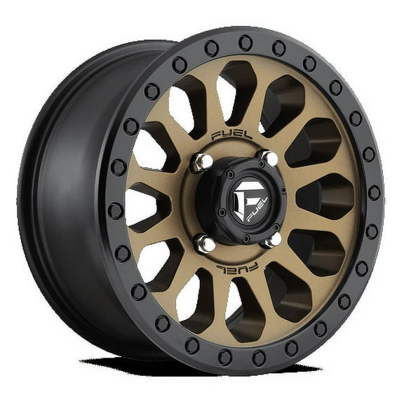 Fuel UTV Aluminum Rim D600 VECTOR 14X7in Matte Bronze with Black Bead Ring Finish, D6001470A654