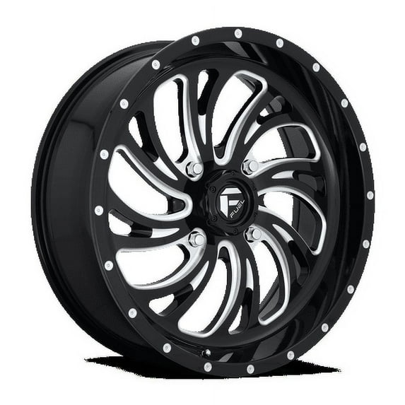 Fuel UTV Aluminum Rim D641 KOMPRESSOR 18X7in Gloss Black Milled Finish, D6411870A644
