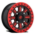 thumbnail image 1 of Fuel UTV Aluminum Rim D911 HARDLINE BL - OFF ROAD ONLY 15X10in Gloss Black Red Tinted Clear Finish, D9111500A564, 1 of 3