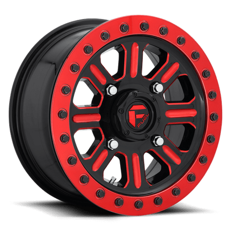 Fuel UTV Aluminum Rim D911 HARDLINE BL – OFF ROAD ONLY 15X7in Gloss Black Red Tinted Clear Finish, D9111570A554 Sansujyuku sansujyuku.com