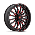 thumbnail image 1 of Fuel UTV Cast Aluminum Rim D822 24X7 4X137 G-BLK MILL-RED 13MM, D8222470A644, 1 of 3