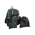 thumbnail interactive-video image 1 of Fuel Unisex 4-Piece Combo Backpack with Lunch Box, Storage Case and Shoe Pouch, Midnight Neon Camoflauge, 1 of 11