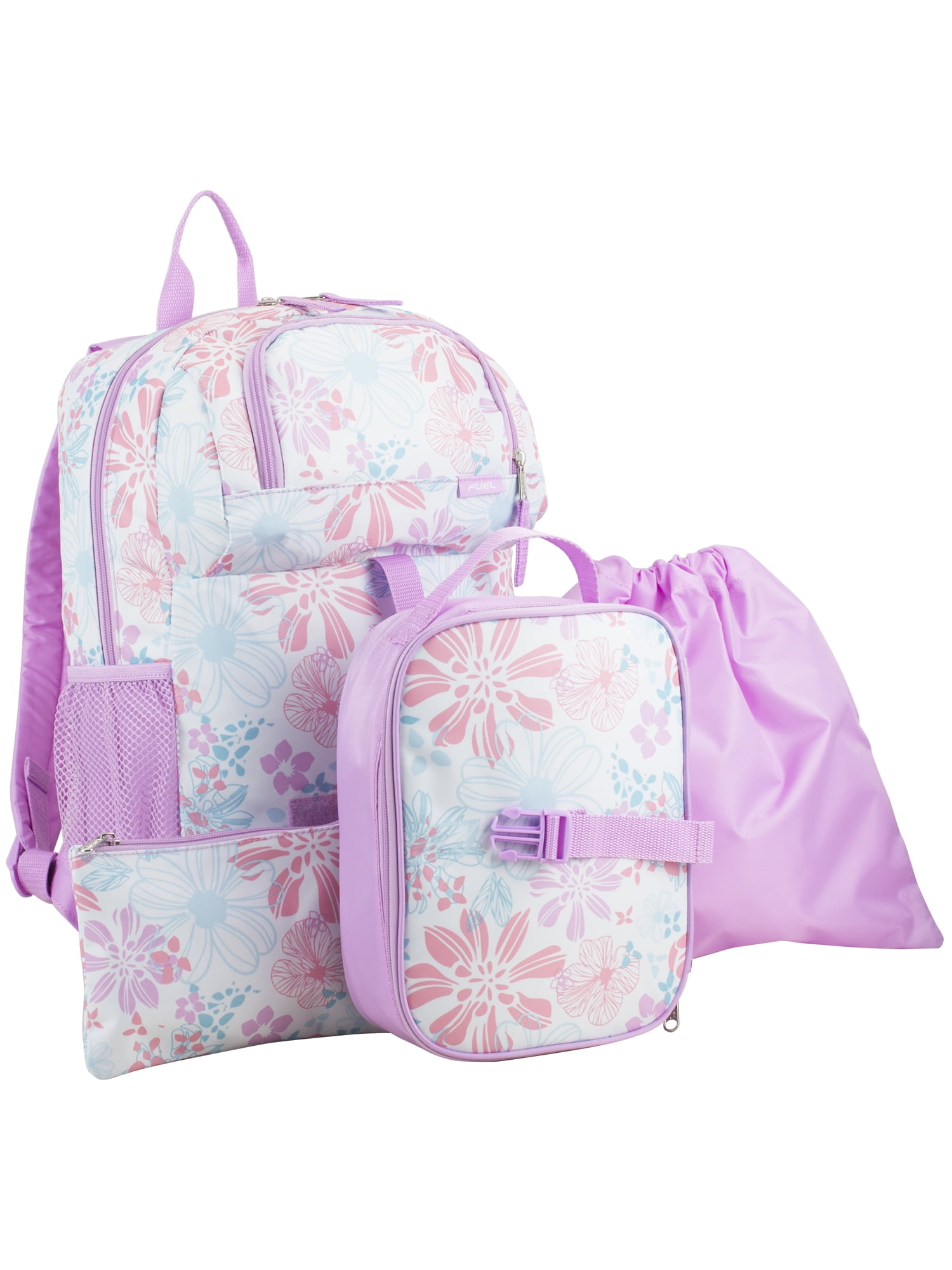 RALME Unicorn Girls Backpack with Lunch Box and Water Bottle 6 Piece Set 16 inch, Kids Unisex, Purple