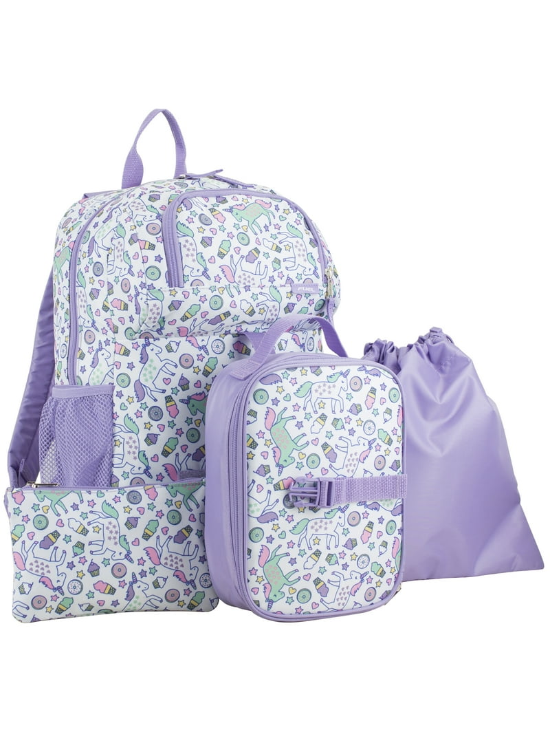 手提げ・レッスンバッグ・入園グッズ Outdoor-Inspired 4-Piece Bags for School Schoolyard Vibes Heart Rainbows Girls 16