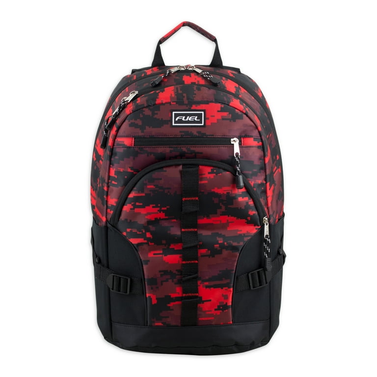 Fuel Unisex Multipocket Dynamic Active Backpack Red Camoflauge Adult Unisex Size Small