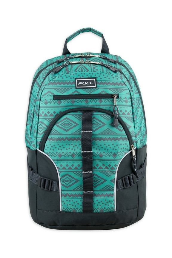Unisex Multipocket Dynamic Active Backpack, Turquoise Aztec Print