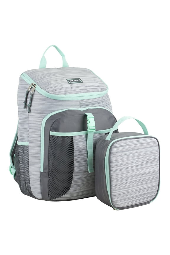 Unisex Top Loading Backpack and Lunch Bag Set, 2-Piece, Ash Gray