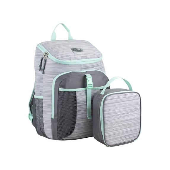 Fuel Unisex Top Loading Backpack and Lunch Bag Set, 2-Piece, Ash Gray