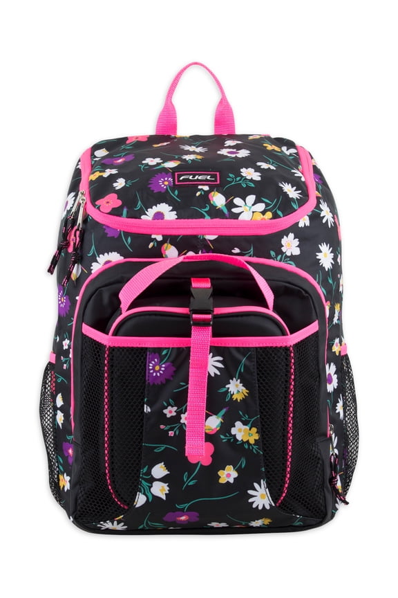 Unisex Top Loading Backpack and Lunch Bag Set, 2-Piece, Floral Bird Print