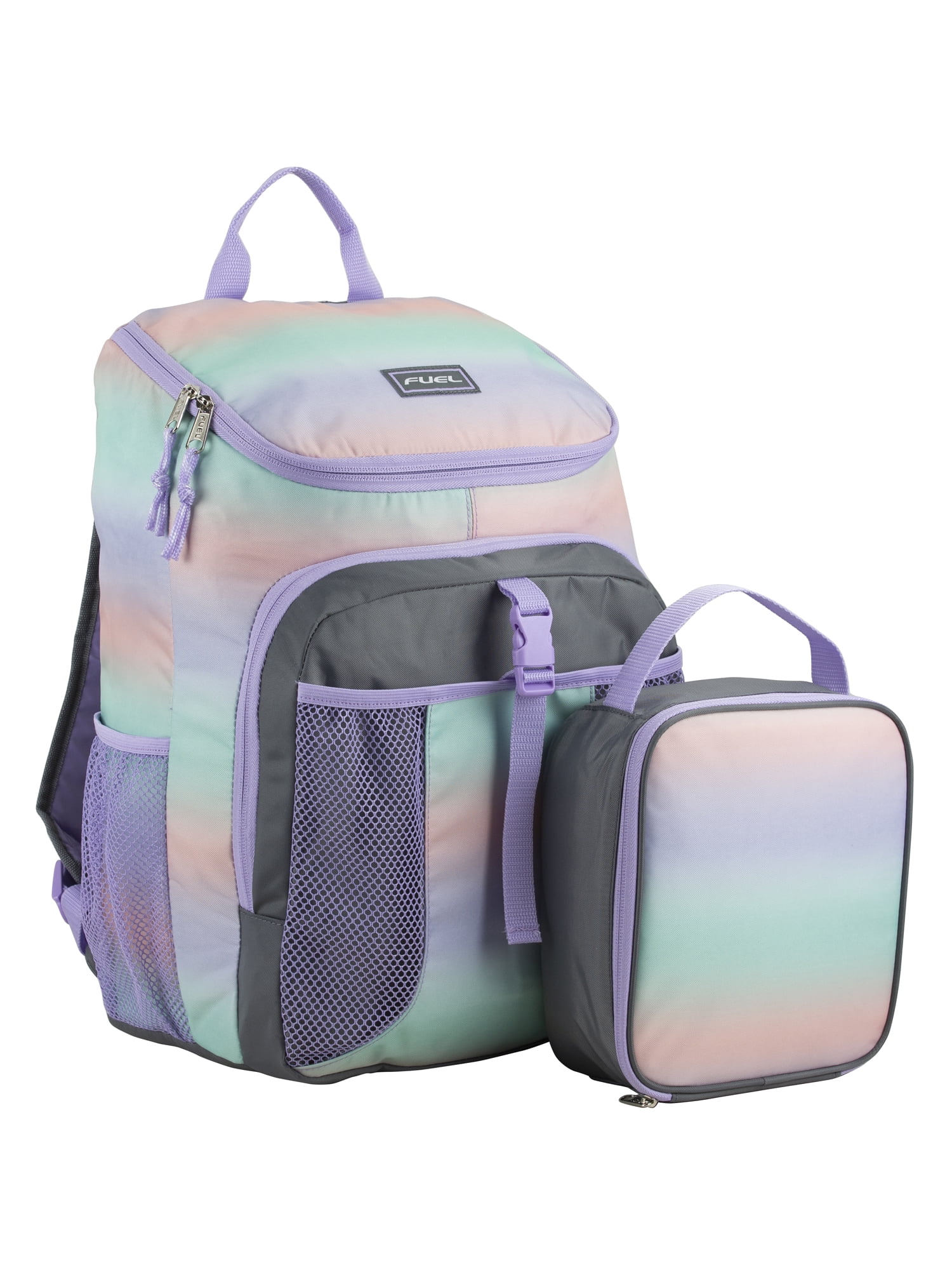 Fuel Unisex Top Loading Backpack and Lunch Bag Set, 2-Piece, Pink Blue Gradient, Adult Unisex, Size: One size, Multicolor