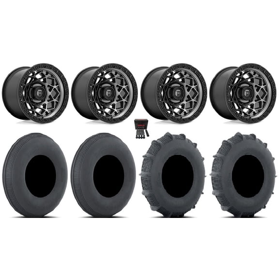 Fuel Unit 15" Wheels Gunmetal 33" Sand Series SS Tires Can-Am Commander Maverick Renegade Outlander Defender