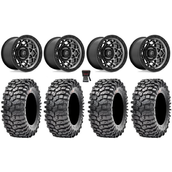 Fuel Unit 15" Wheels Gunmetal 35" Roxxzilla Tires Can-Am Commander Maverick Renegade Outlander Defender