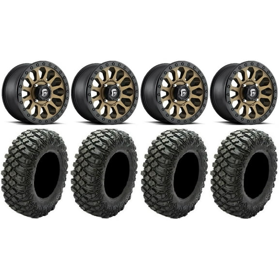 Fuel Vector BR 15" Wheels 30" Crawler XR Tires Can-Am Commander Maverick Renegade Outlander Defender