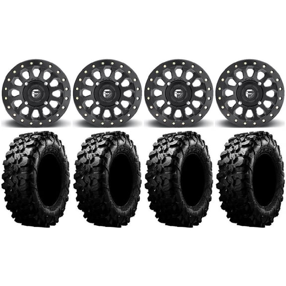 Fuel Vector Beadlock 15" Wheels 29" Carnivore Tires Kawasaki Teryx Mule