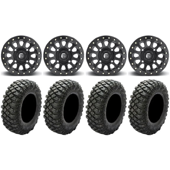 Fuel Vector Beadlock 15" Wheels 32" Crawler XG Tires Kawasaki Mule Pro FXT