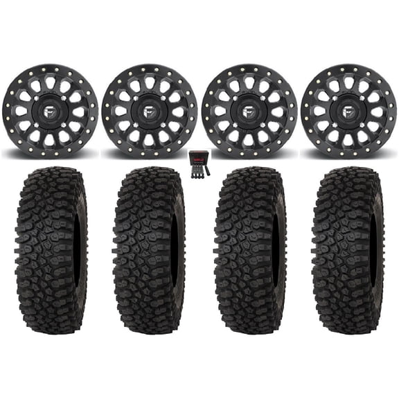 Fuel Vector Beadlock 15" Wheels Bk 32" Roctane ST Tires Can-Am Maverick X3 / Honda Pioneer 1000 / Talon