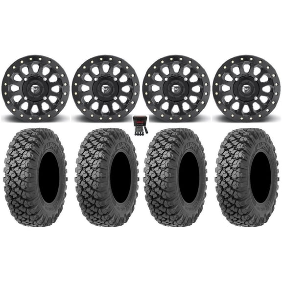 Fuel Vector Beadlock 15" Wheels Bk 35" Alpha Tires Can-Am Commander Maverick Renegade Outlander Defender