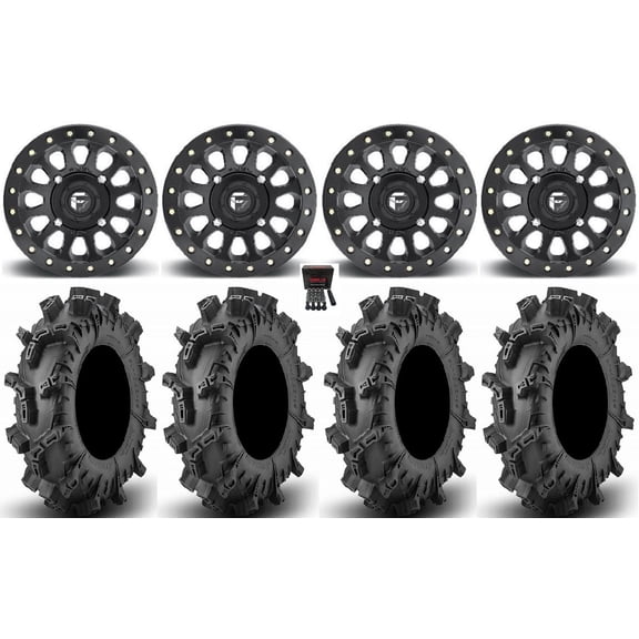 Fuel Vector Beadlock 15" Wheels Black 32" Terminator Max Tires Can-Am Commander Maverick Renegade Outlander Defender
