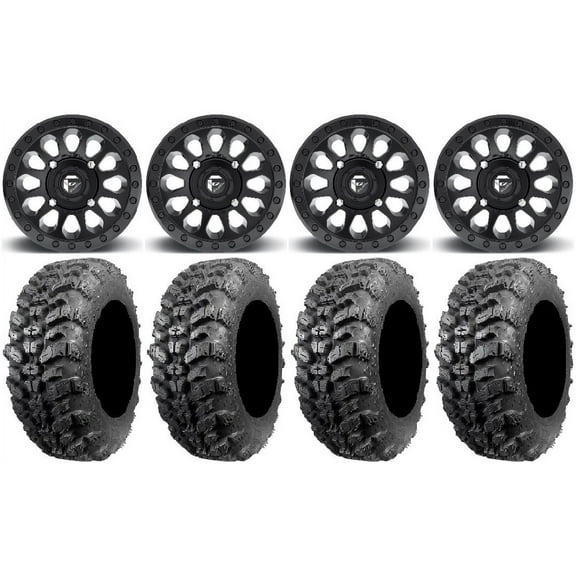 Fuel Vector MB 14" Wheels 27" Sniper 920 Tires Can-Am Commander Maverick Renegade Outlander Defender