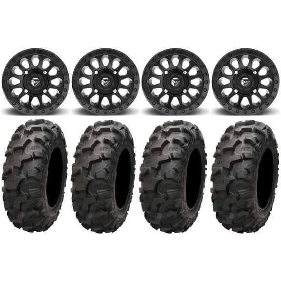 Fuel Vector MB 14" Wheels 30" Blackwater Tires Can-Am Commander Maverick Renegade Outlander Defender