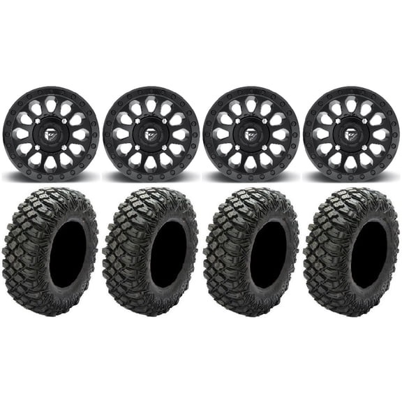 Fuel Vector MB 14" Wheels 32" Crawler XG Tires Can-Am Commander Maverick Renegade Outlander Defender