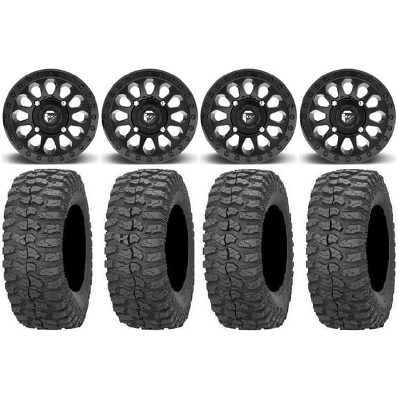 Fuel Vector MB 14" Wheels 32" Rock-A-Billy Tires Kawasaki Mule Pro FXT
