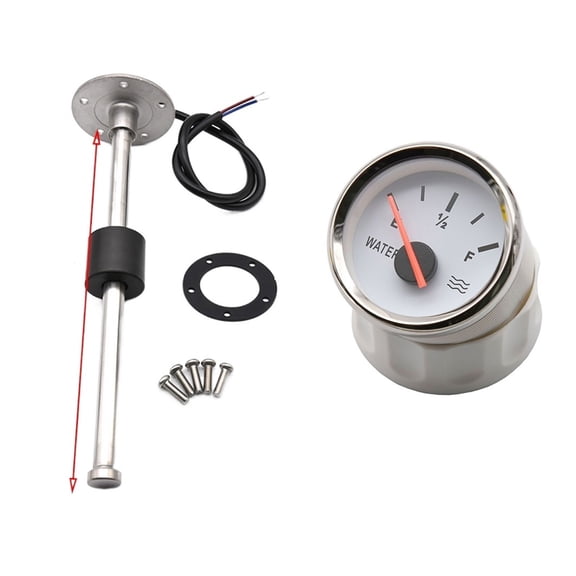 Fuel Water Level Sensor With Water Level Gauge 52mm Water Tank Indicator 0-190ohm For Boat Car 9-32V ,Easy to Install