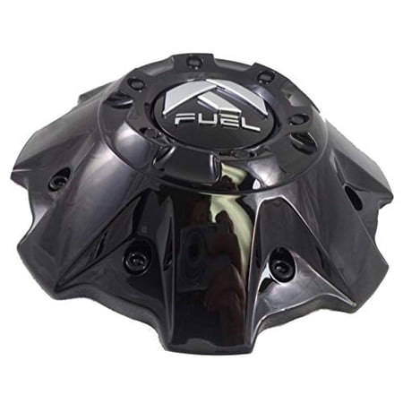 Fuel Wheels Black Gloss Center Cap with Black Rivets Set of Two (2) # 1001-63GBR with Bolts!