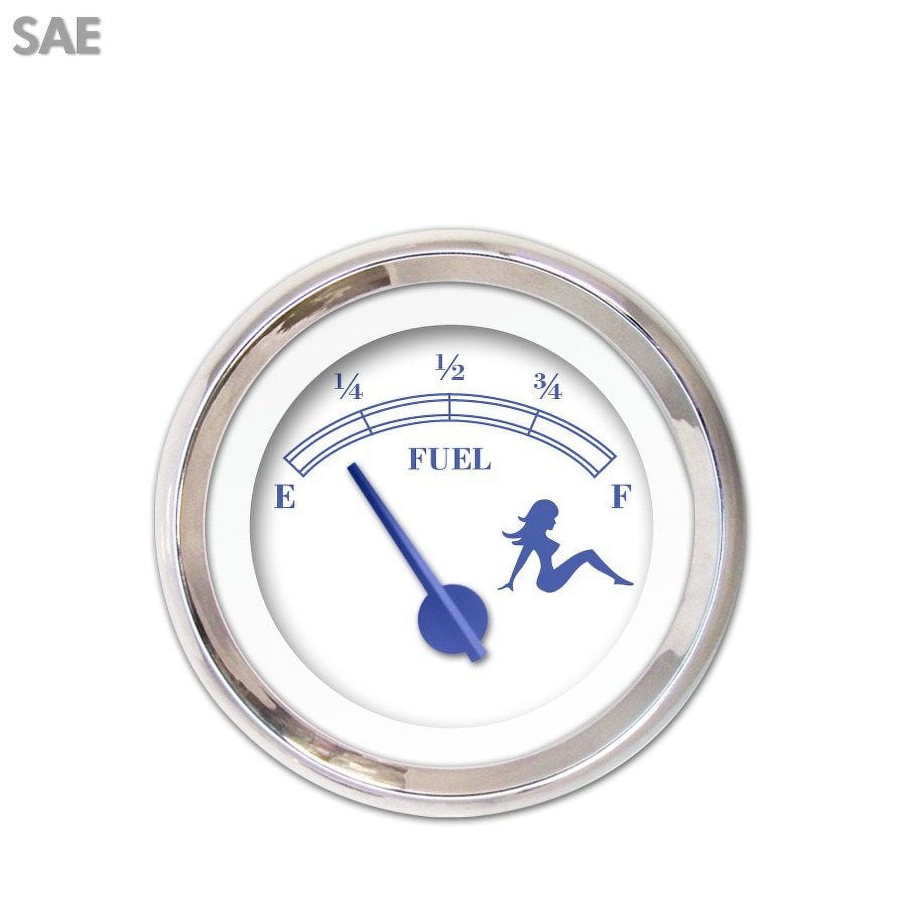 Fuel level GaugeMudflap Blue Text White Blue Modern Needles Chrome