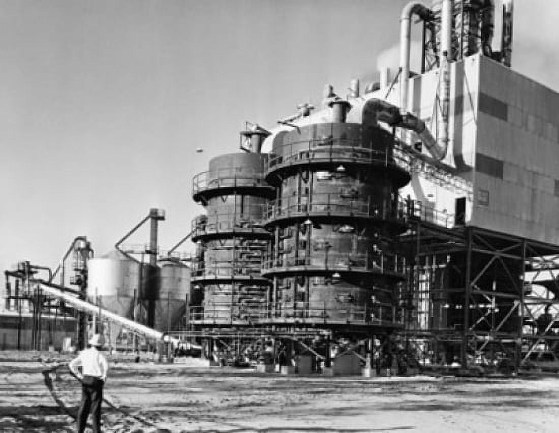 Fuel storage tank in a chemical plant Port St Joe Florida USA Canvas Art - (18 x 24)