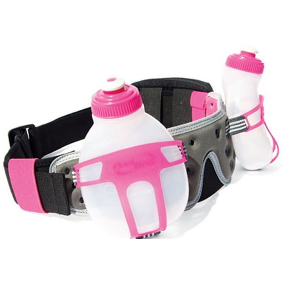 FuelBelt Rock n Roll Collection Revenge R20 2-Bottle Hydration Belt- Pink/Carbon