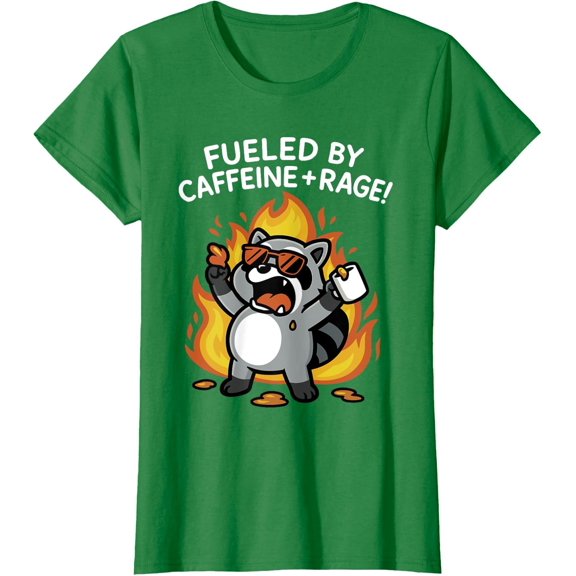 Fueled By Caffeine Rage Design Rage Fueled Ladies' Crewneck T-Shirt All Size S-5XL