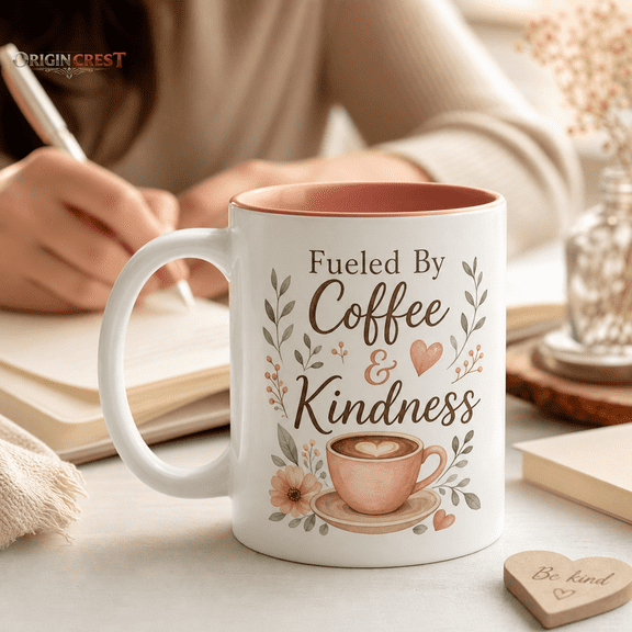 Fueled By Coffee And Kindness Personalized Mug, Thoughtful Coffee Lover Gift