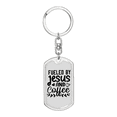 thumbnail image 1 of Fueled By Jesus Stainless Steel or 18k Gold Premium Swivel Dog Tag Keychain, 1 of 16
