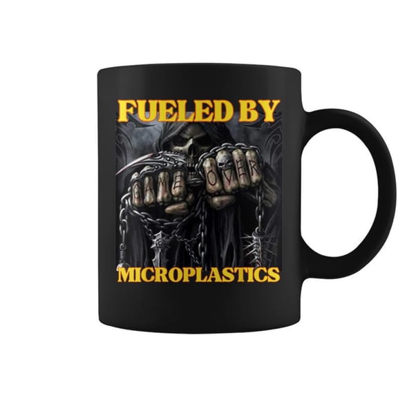 Fueled By Microplastics Cool Edgy Hard Skeleton Meme Coffee Mugs