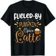 thumbnail image 1 of Fueled By Pumpkin Spice Latte Fall Autumn Season Coffee T-ShirtMen's and women's short-sleeved pure cotton shirts, 1 of 6