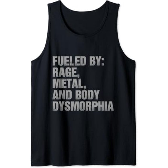 Fueled By Rage Metal And Body Goals Playful Gym Workout Tank Top Size S-3XL