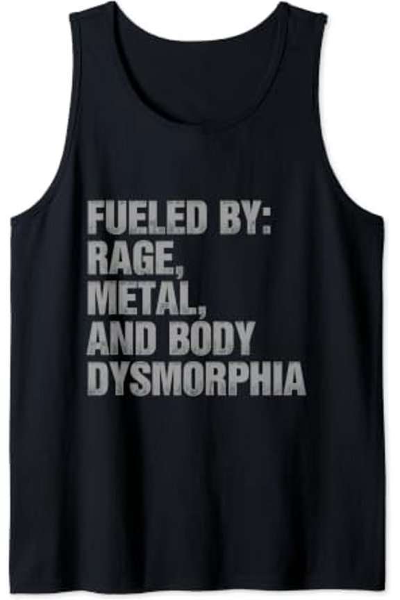 Fueled By Rage Metal And Body Goals Playful Gym Workout Tank Top Size S-3XL